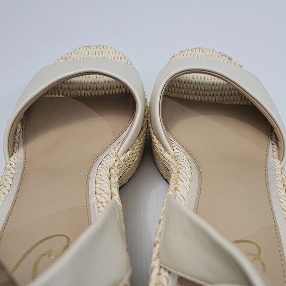 NEW Sam Edelman Immie Sandal Womens 10 Chunky Platform Block Heel Cream Leather - Picture 10 of 13